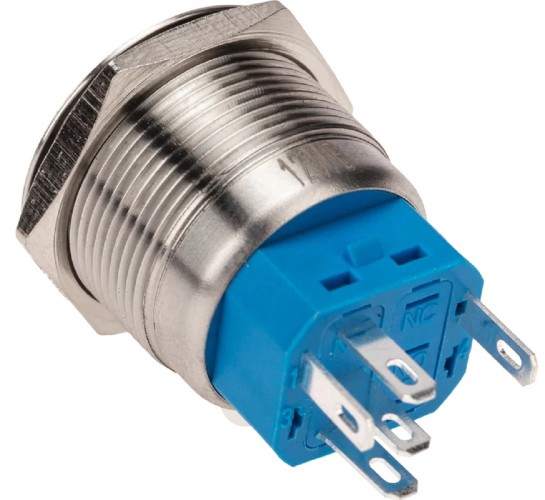 Кнопка антивандальная REXANT 36-3511 (уп. 10 штук ) Ø22 12В(LED) Б/Фикс (5с) OFF-ON/ON-OFF подсв/синяя 36-3511 - изображение 3