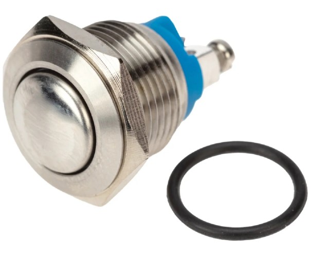 Кнопка антивандальная REXANT 36-3230 (уп. 10 штук ) Ø16 Б/Фикс (2c винт) OFF-(ON) сфера (A16-A2) 36-3230