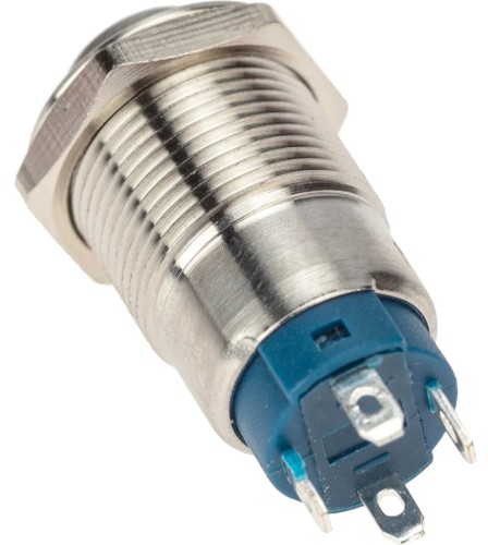 Кнопка антивандальная REXANT 36-3221 (уп. 10 штук ) Ø12 12В(LED) Фикс (4с) OFF-ON синяя (A-12-C2) 36-3221 - изображение 2