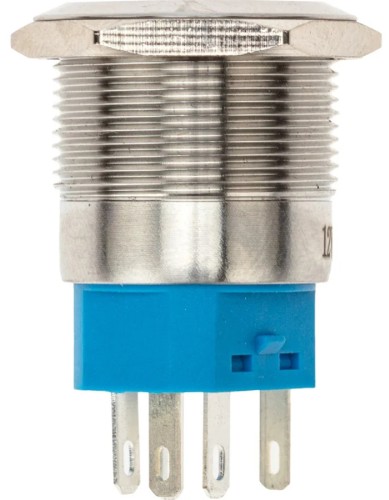 Кнопка антивандальная REXANT 36-3513 (уп. 10 штук ) Ø 22 12В(LED) Б/Фикс (5с) OFF-ON/ON-OFF подсв/зел. 36-3513 - изображение 3