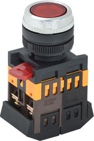 Кнопка IEK ABLFS-22 d=22мм неон/240В 1з+1р красная BBT30-ABLFS-K04