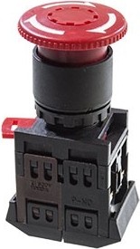 Кнопка IEK AE-22 "Грибок" d=22мм 1з+1р 240В с фиксацией красная BBG10-AE-K04