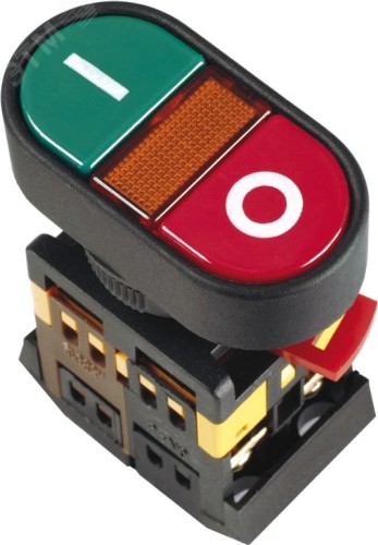 Кнопка IEK APBB-22N "I-O" d=22мм неон/240В 1з+1р BBD10-APBB-K51