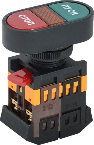 Кнопка IEK APBB-22N "Пуск-Стоп" d=22мм неон/240В 1з+1р BBD11-APBB-K51