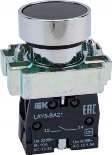 Кнопка IEK LAY5-BA21 без подсветки черная 1з BBT60-BA-K02