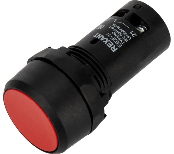 Кнопка REXANT 36-5530 (уп. 10 штук ) EB22 возвратная красная NO+NC 300 В 36-5530