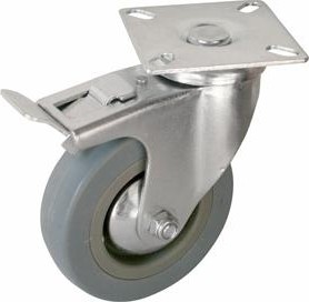 Колесная опора аппаратная LONGWAY SCgb25 поворотная, с тормозом, D-50 мм 01230180