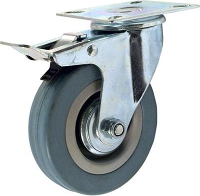 Колесная опора аппаратная LONGWAY SCgb42 поворотная, с тормозом, D-100 мм