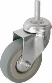 Колесная опора аппаратная LONGWAY SCtg93 поворотная, серая резина, болт 12 мм, D-75 мм 01230510