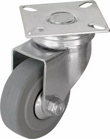 Колесная опора аппаратная LONGWAY SCg93 поворотная, серая резина, D-75 мм 01230170