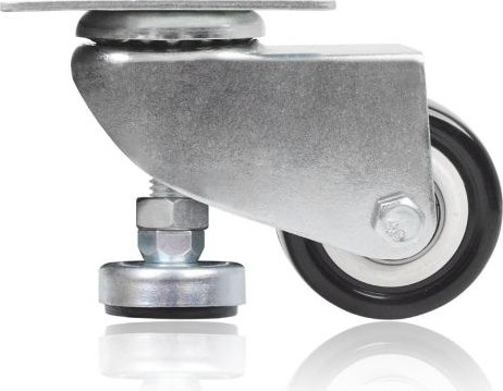 Колесная опора аппаратная MFK-TORG 4053040 черная резина поворотное 40мм с регулировкой 4053040-Р