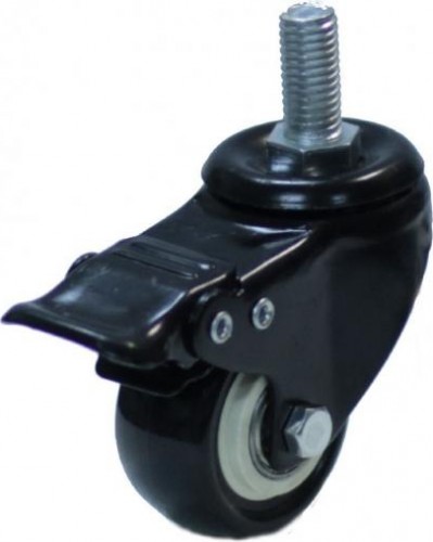 Колесная опора аппаратная MFK-TORG 4064040 черная резина болт. крепление М10 40мм с тормозом  4064040 М10