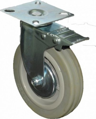 Колесная опора аппаратная MFK-TORG SCGB93 мягкая резина поворотное с тормозом металл 75мм 7054075