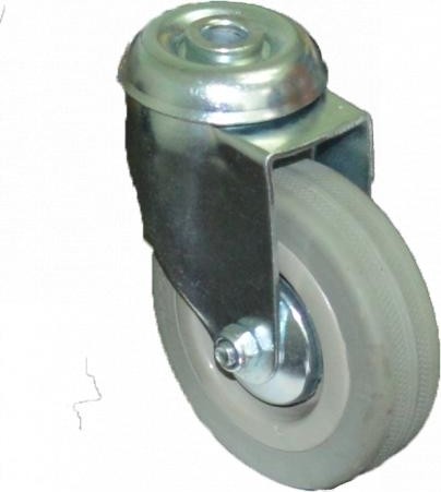 Колесная опора аппаратная MFK-TORG SCHG93 серая мягкая резина под болт 75мм отверстие 10 5056075M