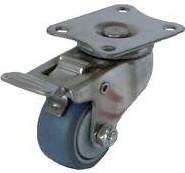 Колесная опора аппаратная MFK-TORG SUS 304b 3054050НЕРЖ серая резина поворотное с тормозом 50 мм 3054050НЕРЖ