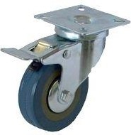 Колесная опора аппаратная MFK-TORG SCGB42 серая резина поворотное с тормозом металл 100мм 3054100