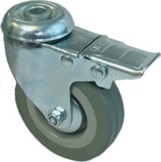 Колесная опора аппаратная MFK-TORG SCHGB25 серая резина под болт с тормоз 50мм отверст. 10 5057050M