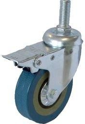 Колесная опора аппаратная MFK-TORG SCTGB93 М12 серая резина болтовое с тормозом 75мм 3064075 М12