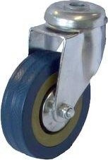 Колесная опора аппаратная MFK-TORG SCHG42 серая резина под болт 100мм отверстие 12 3056100