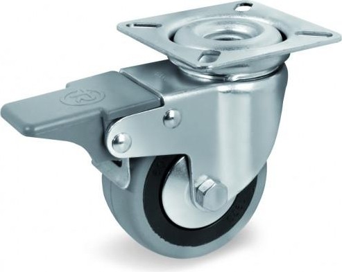 Колесная опора аппаратная TELLURE ROTA 378 101 поворотная с тормозом, диаметр 50мм, 35 кг 378101