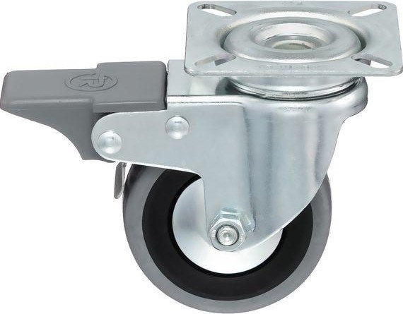 Колесная опора аппаратная TELLURE ROTA 378 102 поворотная с тормозом, диаметр 60мм, 50 кг 378102 - изображение 2