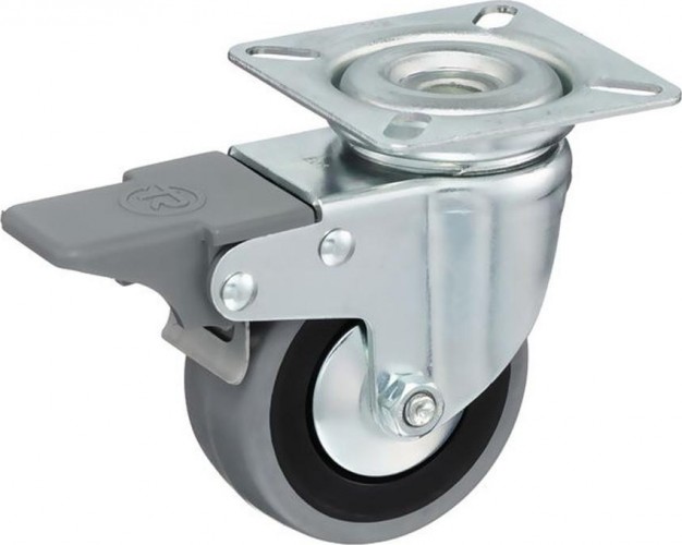 Колесная опора аппаратная TELLURE ROTA 378 102 поворотная с тормозом, диаметр 60мм, 50 кг 378102