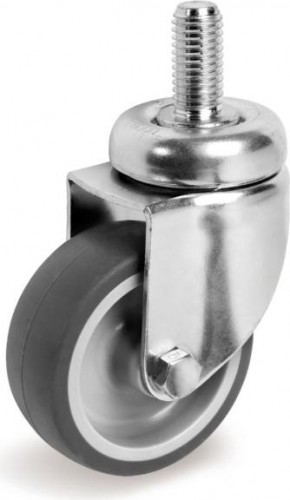 Колесная опора аппаратная TELLURE ROTA 386 201 поворотная, диаметр 50мм, серая резина 386201