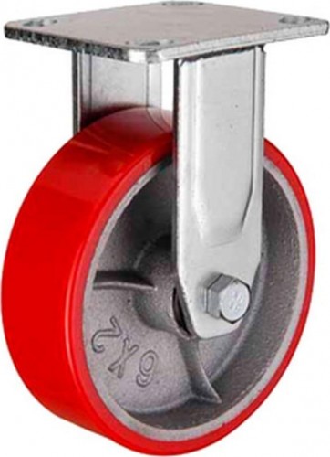 Колесная опора большегрузная TOR FCp 921 полиуретан 75 мм, ширина-50 (неповорот., площадка, 1027134