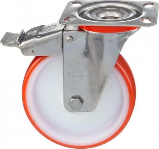 Колесная опора большегрузная TELLURE ROTA 606601 поворотная с тормозом,  80 мм, 120 кг - изображение 3