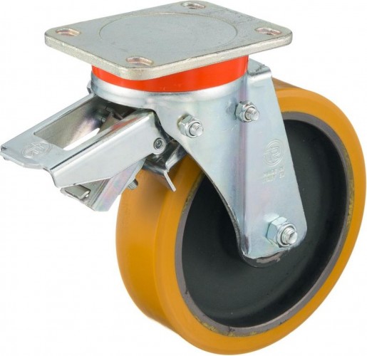 Колесная опора большегрузная TELLURE ROTA 646656 поворотная с задним тормозом, 200 мм, 1000 кг - изображение 2