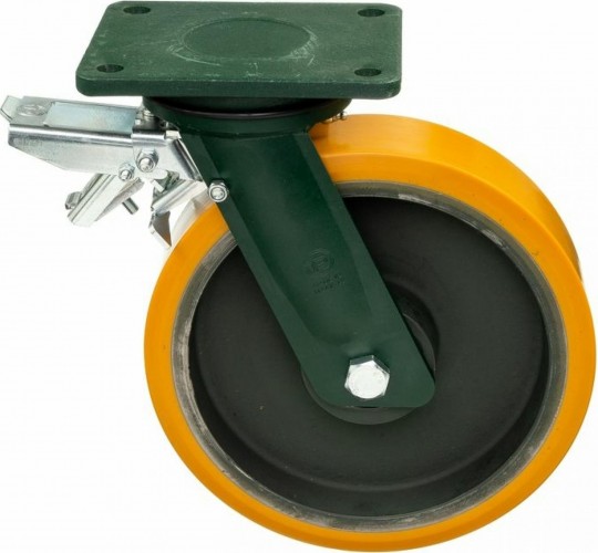 Колесная опора большегрузная TELLURE ROTA 648516 поворотная с задним тормозом, 200 мм, 1600 кг - изображение 4