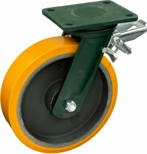 Колесная опора большегрузная TELLURE ROTA 648527 поворотная с задним тормозом, 250 мм, 1900 кг