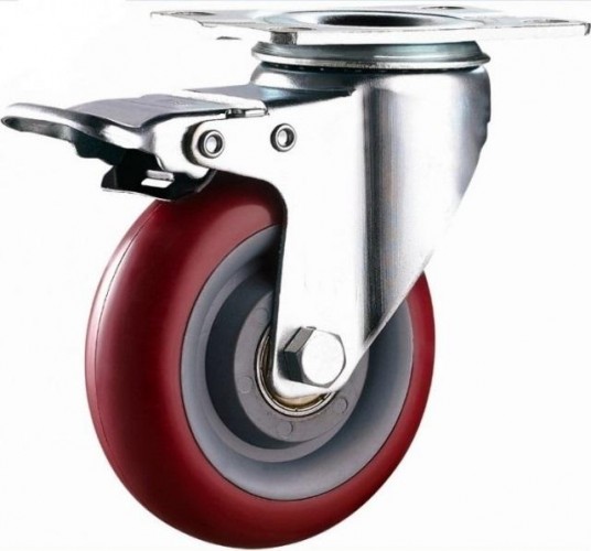 Колесная опора большегрузная MFK-TORG 100 мм (Medium) полиуретан, поворот., обод полипропилен 5023100 PP