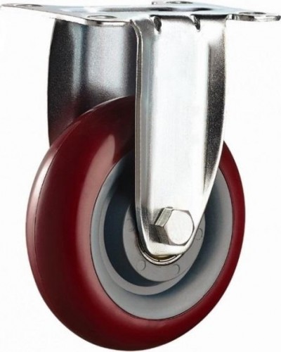 Колесная опора большегрузная MFK-TORG 100 мм (Medium) полиуретан, неповорот., обод полипропилен 5021100 PP