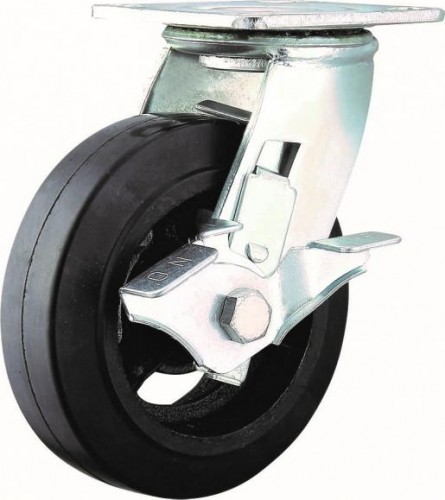 Колесная опора большегрузная MFK-TORG SCDB63 обрезиненное поворотное с тормозом 160 мм