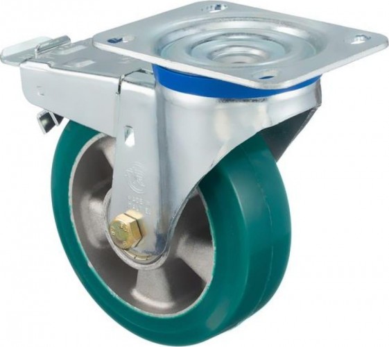 Колесная опора большегрузная TELLURE ROTA 627404 поворотная с тормозом, 160 мм, 500 кг - изображение 3