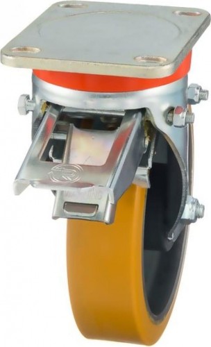 Колесная опора большегрузная TELLURE ROTA 646656 поворотная с задним тормозом, 200 мм, 1000 кг - изображение 4