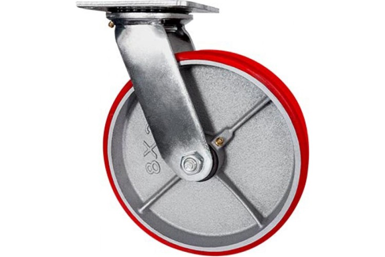 Колесная опора большегрузная LONGWAY SCp 55 поворотная, полиуретан, D-125 мм 01120490 - изображение 3