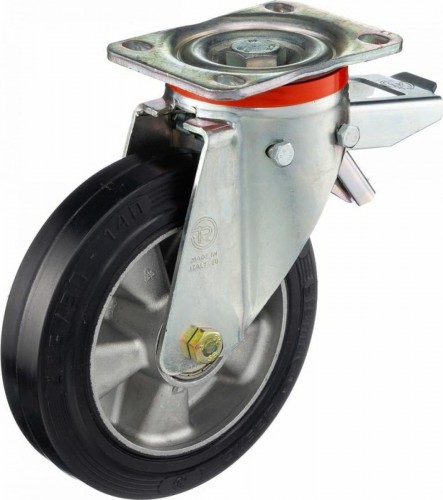 Колесная опора большегрузная TELLURE ROTA 727206 поворотная с задним тормозом, 200 мм, 500 кг - изображение 2