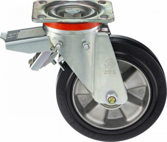 Колесная опора большегрузная TELLURE ROTA 727206 поворотная с задним тормозом, 200 мм, 500 кг - изображение 5