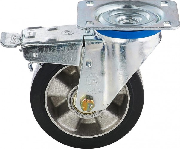 Колесная опора большегрузная TELLURE ROTA 727706 поворотная с тормозом, 200 мм, 500 кг - изображение 5