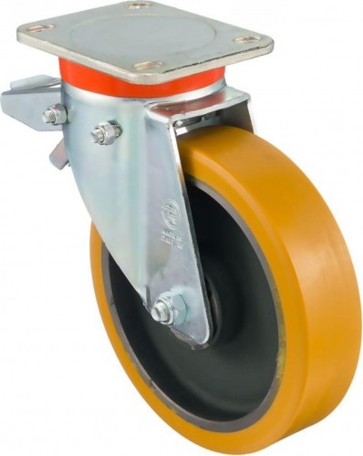 Колесная опора большегрузная TELLURE ROTA 646656 поворотная с задним тормозом, 200 мм, 1000 кг - изображение 5