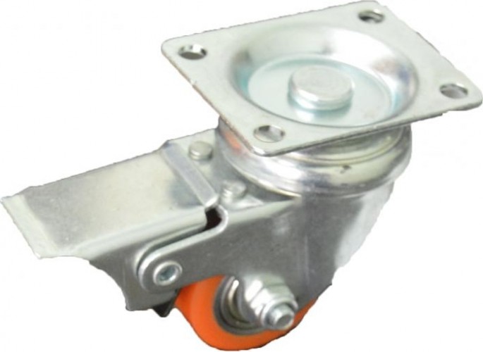 Колесная опора большегрузная MFK-TORG 903035Т полиуретан, поворот., с тормозом, 35мм 1045035