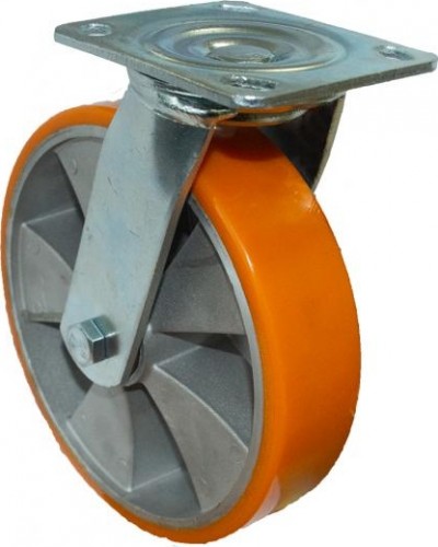 Колесная опора большегрузная MFK-TORG 4123100 полиуретан, поворотное алюминиевый обод 100 мм