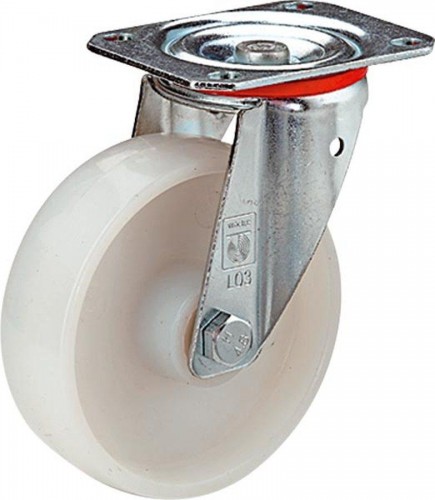 Колесная опора большегрузная LONGWAY SCdnb 55 поворотная с тормозом, нейлон, D-125 мм