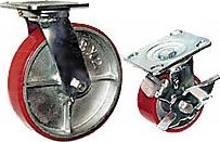 Колесная опора большегрузная LONGWAY SCpb 93 поворотная с тормозом, полиуретан, D-75 мм 01220290
