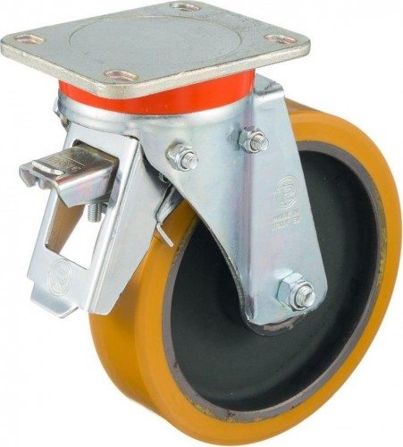 Колесная опора большегрузная TELLURE ROTA 646656 поворотная с задним тормозом, 200 мм, 1000 кг - изображение 3