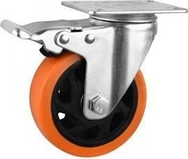 Колесная опора большегрузная MFK-TORG Medium 4024125 PVC полиуретан, поворотное с тормозом 125 мм 4024125 PVC