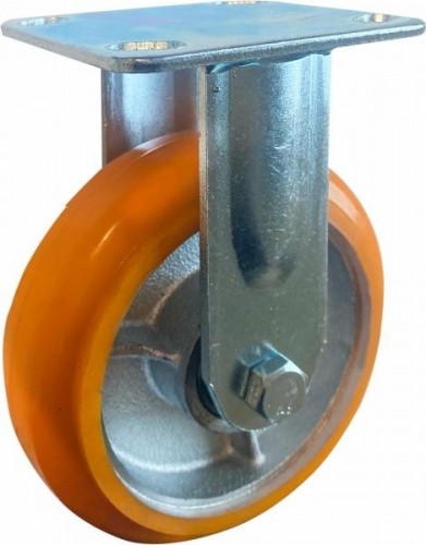 Колесная опора большегрузная MFK-TORG 150 мм желтый полиуретан, неповорот. 4241160