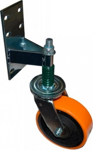 Колесная опора большегрузная MFK-TORG 160 мм для гаражных ворот,с пружиной,поворот.,полиуретан. N6660-GW01-OPCI